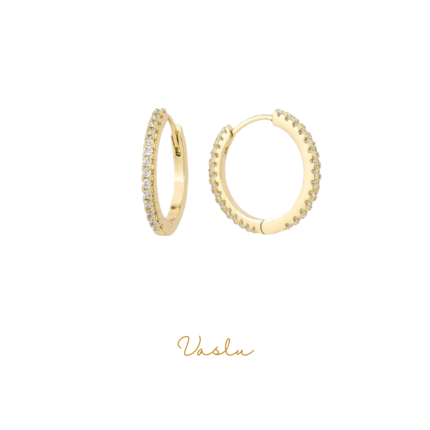 Tamtur Baget Taşlı Gümüş Halka Küpe