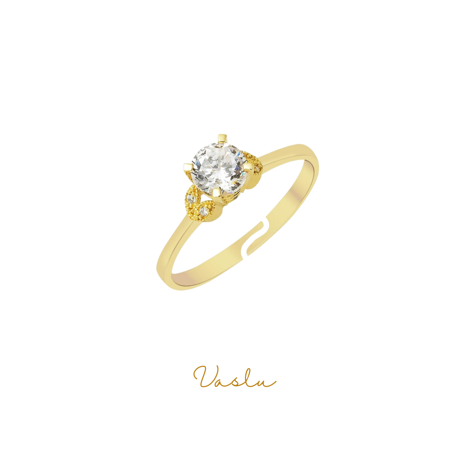 Ayarlanabilir Yuvarlak Tektaş Tasarımlı Yüzük